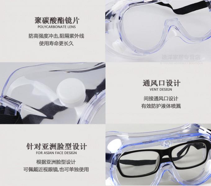 3m 1621 lunettes de sécurité de polycarbonate pour l'éclaboussure chimique