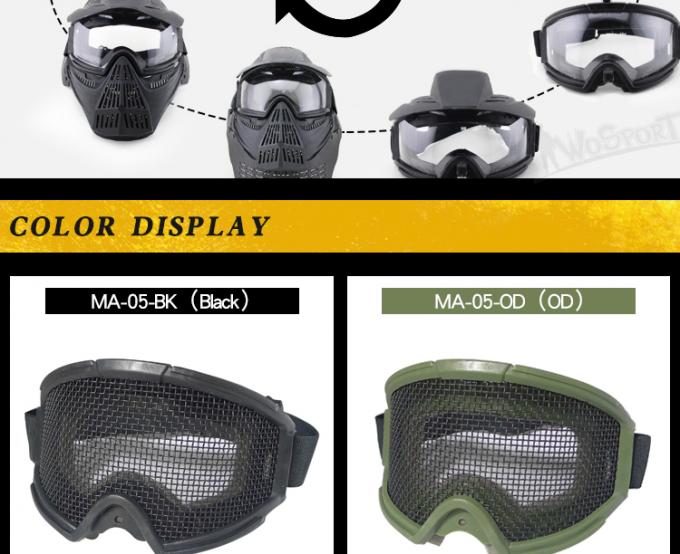 WoSporT vendent les lunettes en gros de sécurité tactiques de paintball militaire extérieur d'airsoft de lunettes de chasse de transformateur avec la maille en acier