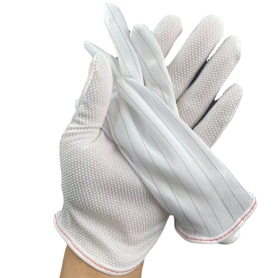 Gants adhésifs antidérapants à bords blancs et gants antistatiques à bord rouge